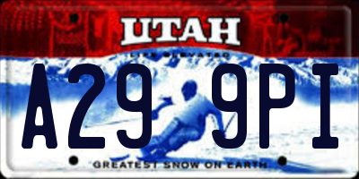 UT license plate A299PI