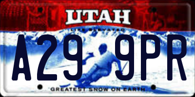 UT license plate A299PR