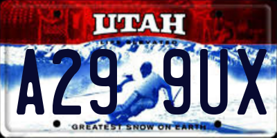 UT license plate A299UX
