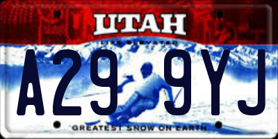 UT license plate A299YJ