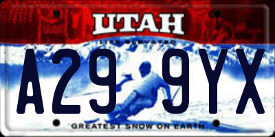 UT license plate A299YX