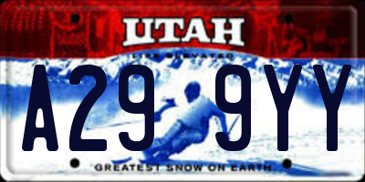 UT license plate A299YY