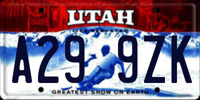 UT license plate A299ZK