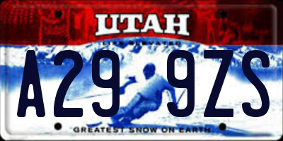 UT license plate A299ZS