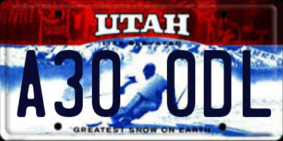 UT license plate A300DL