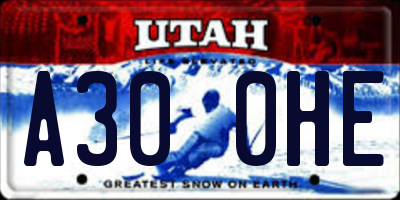 UT license plate A300HE