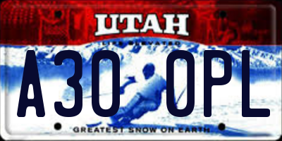 UT license plate A300PL