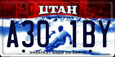 UT license plate A301BY