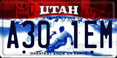 UT license plate A301EM