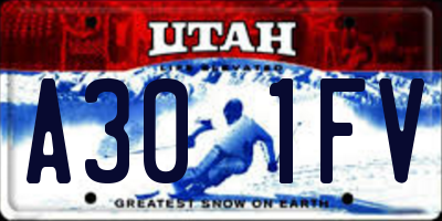 UT license plate A301FV
