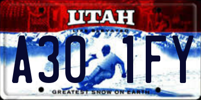 UT license plate A301FY