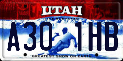 UT license plate A301HB