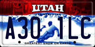 UT license plate A301LC