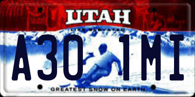 UT license plate A301MI