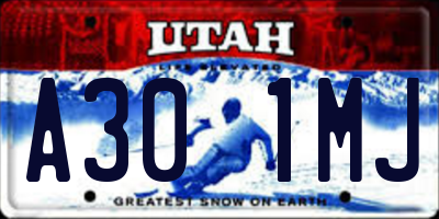 UT license plate A301MJ