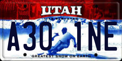 UT license plate A301NE