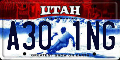 UT license plate A301NG