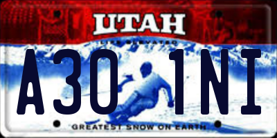 UT license plate A301NI