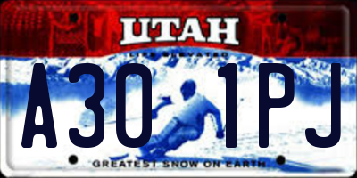 UT license plate A301PJ