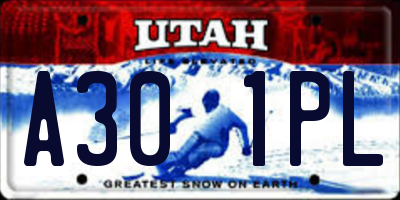 UT license plate A301PL