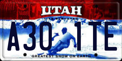 UT license plate A301TE