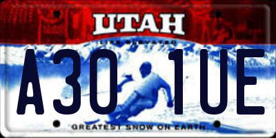 UT license plate A301UE