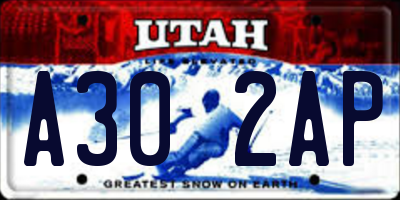 UT license plate A302AP