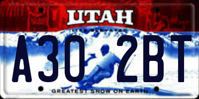 UT license plate A302BT