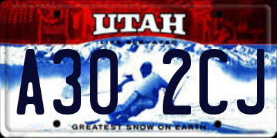 UT license plate A302CJ