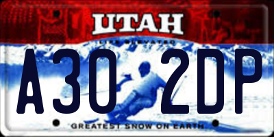 UT license plate A302DP