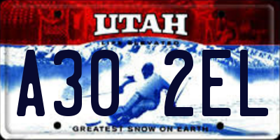 UT license plate A302EL