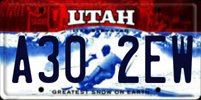 UT license plate A302EW
