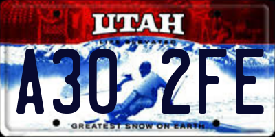 UT license plate A302FE