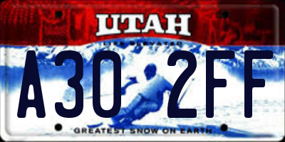 UT license plate A302FF