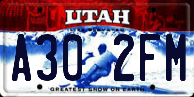 UT license plate A302FM