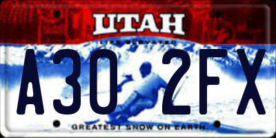 UT license plate A302FX