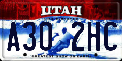 UT license plate A302HC