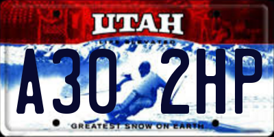 UT license plate A302HP