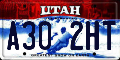UT license plate A302HT