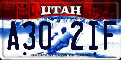 UT license plate A302IF