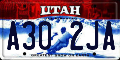 UT license plate A302JA