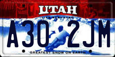 UT license plate A302JM