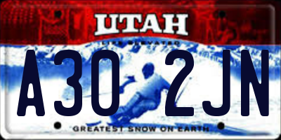 UT license plate A302JN