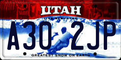 UT license plate A302JP