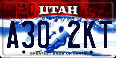UT license plate A302KT