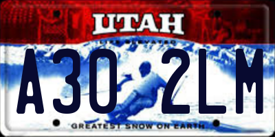 UT license plate A302LM