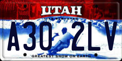 UT license plate A302LV