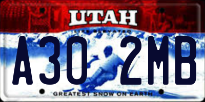 UT license plate A302MB