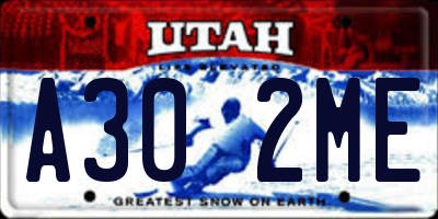 UT license plate A302ME