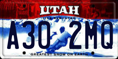 UT license plate A302MQ